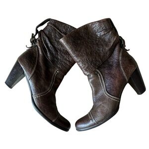 Tentazione Made in Italy Brown Leather Slouch Buckle Boots EU 38.5 / US 7.5